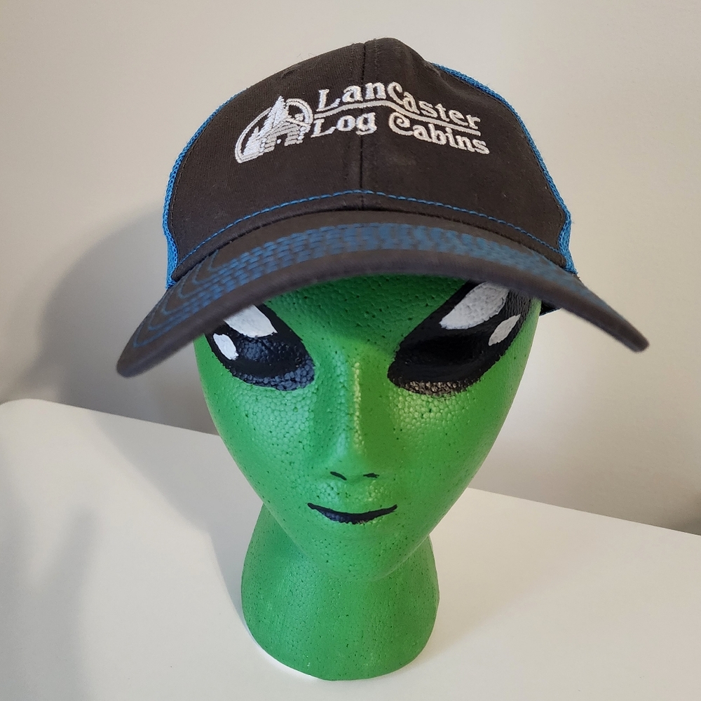 Gray and Blue Mesh Trucker Hat